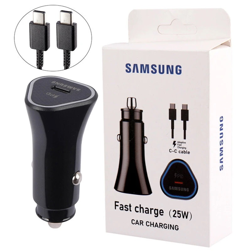 شارژر فندکی فست شارژ Samsung EP-L502 3A PD3.0 25W + کابل تبدیل تایپ سی
