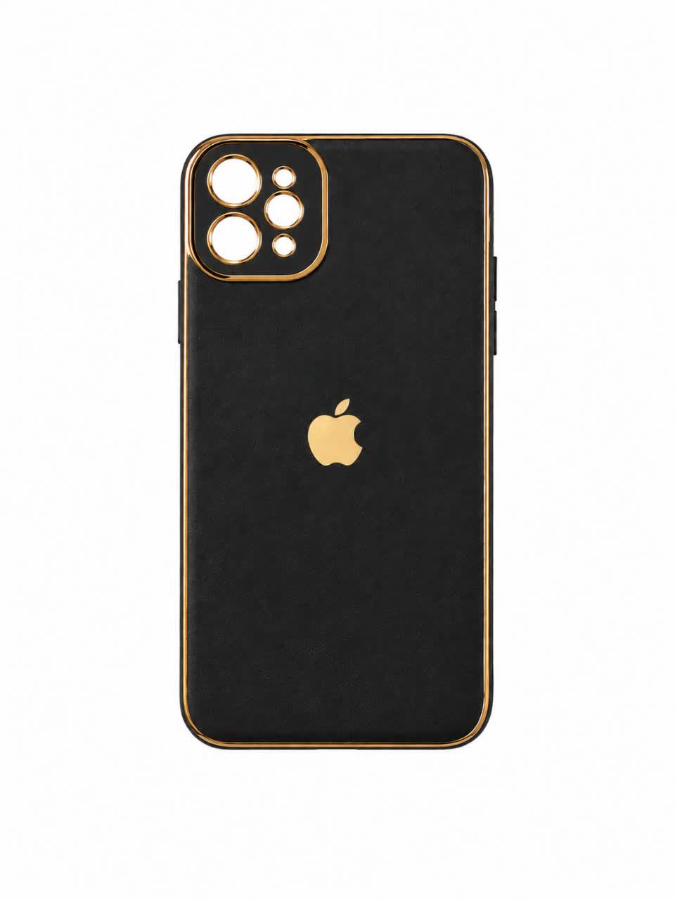 قاب چرمی دور طلایی Iphone 11