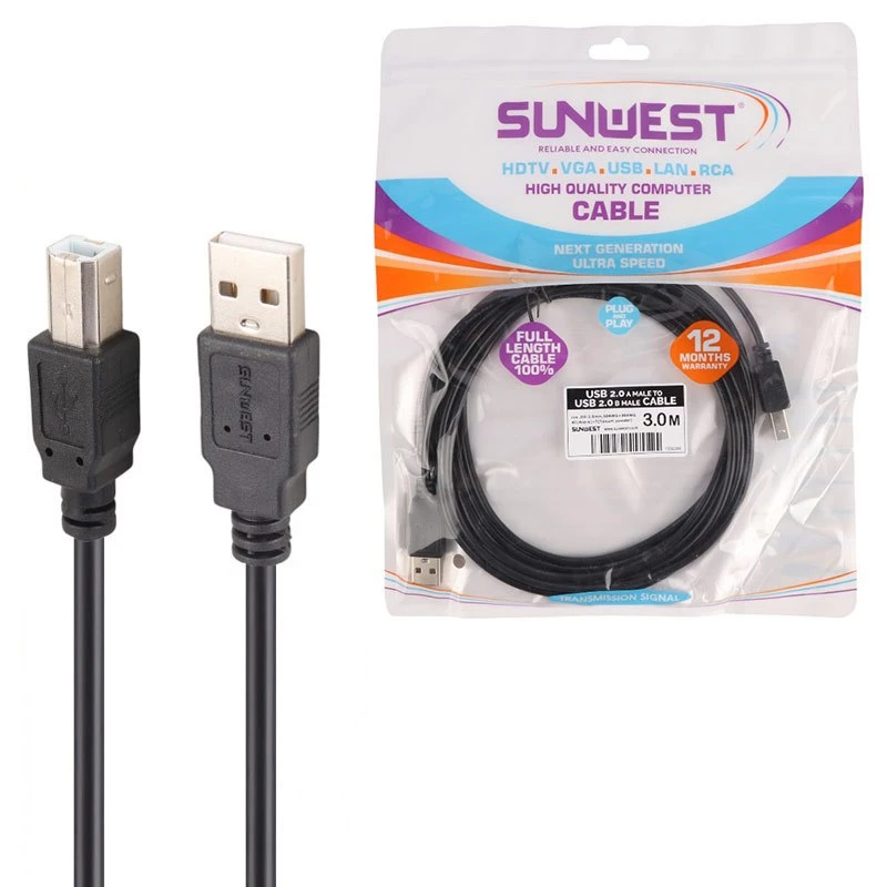 کابل پرینتر سان وست Sunwest طول 3 متر