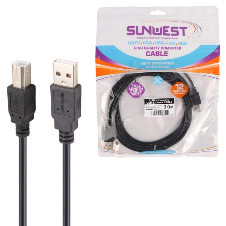 کابل پرینتر سان وست Sunwest طول 3 متر
