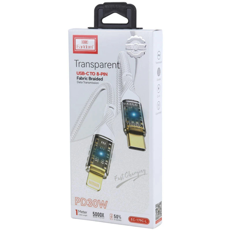 کابل تایپ سی به لایتنینگ فست شارژ 30 وات ارلدام EC-179C-L طول 1 متر